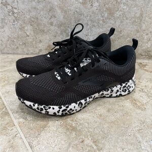 Brooks Women's Shoes Black and White Leopard print Sneakers
